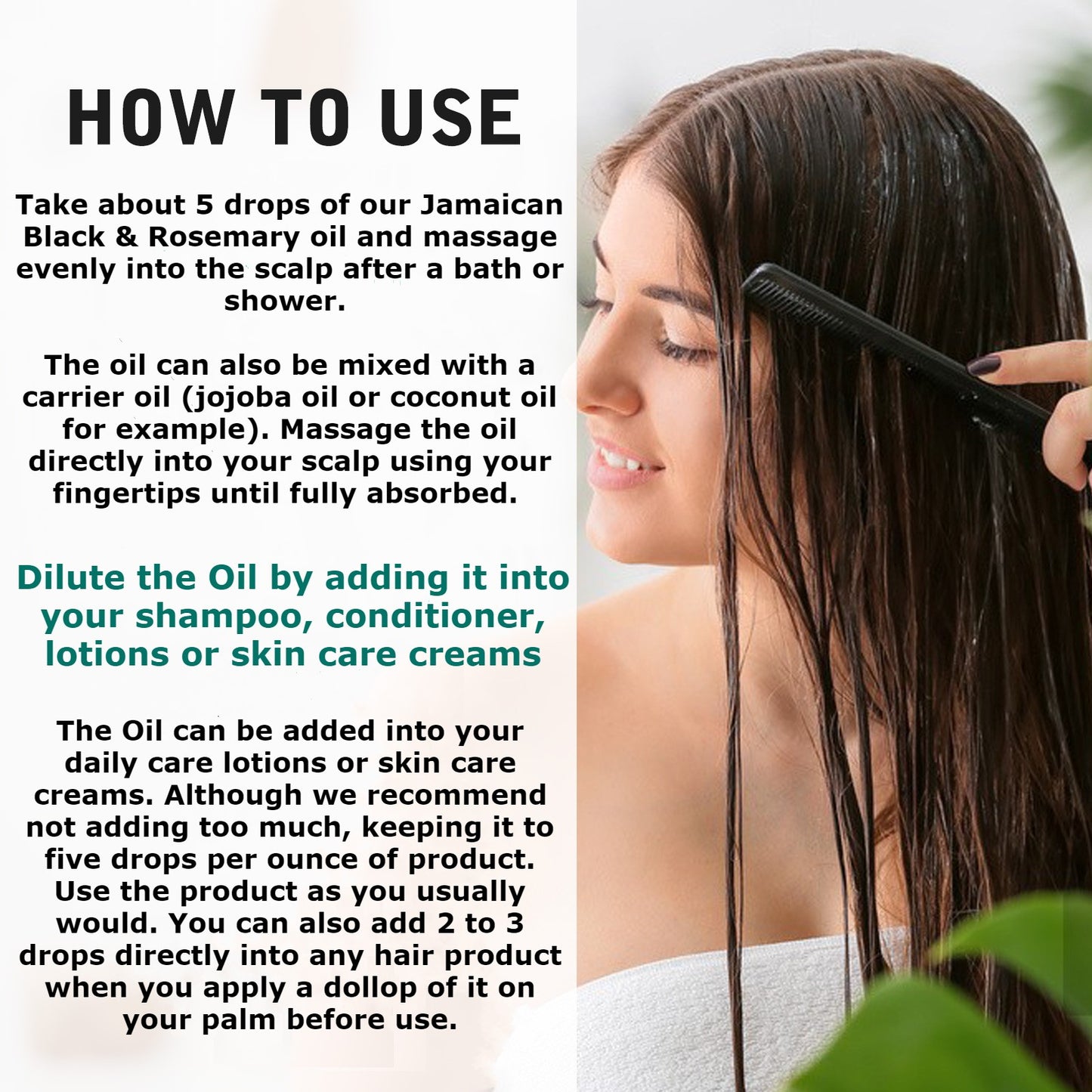 Jamaican Black Castor Oil and Rosemary Oil Blend For Hair Growth & Skin Care 100ml