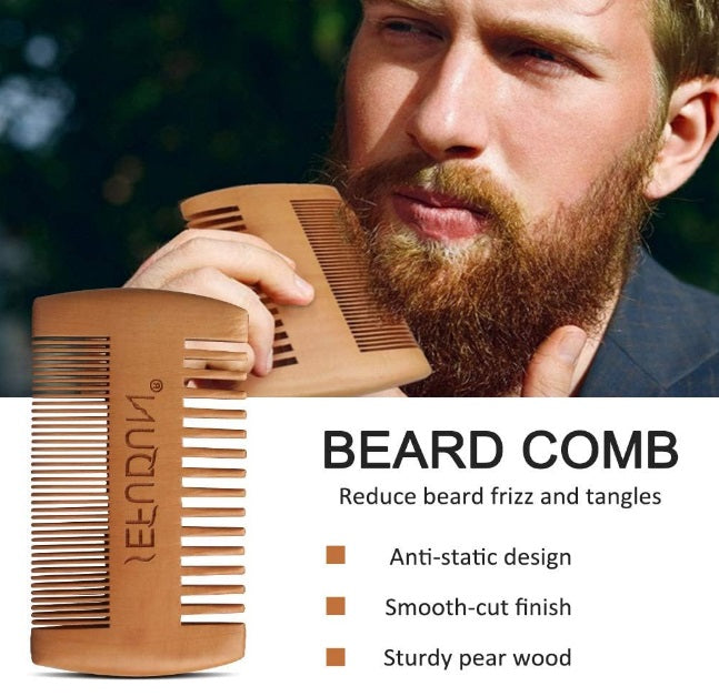 8pcs Complete Men's Beard Care Set Comes With Shampoo, Balm, Oil ,Brush, Comb Gift Kit Grooming Shaving Set - Great Gift Idea!