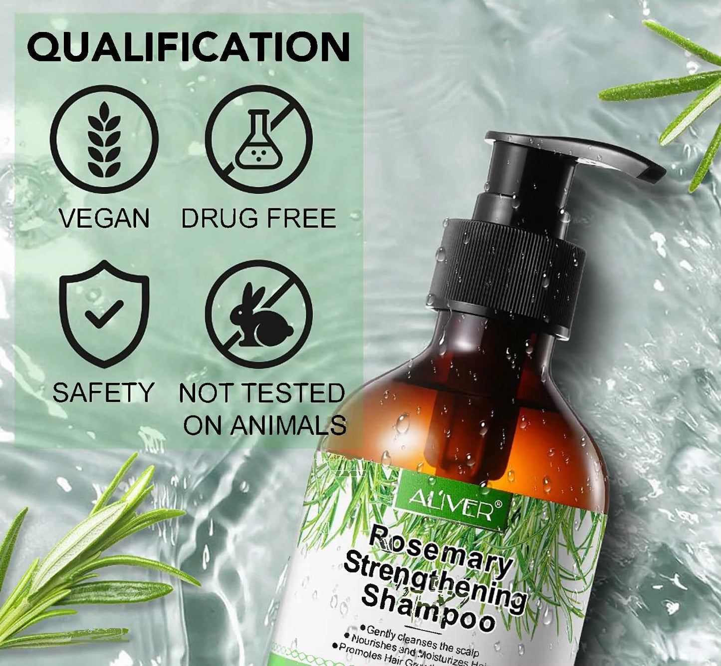 Aliver Rosemary Shampoo with Infused Biotin and Castor oil Hair Growth Treatment