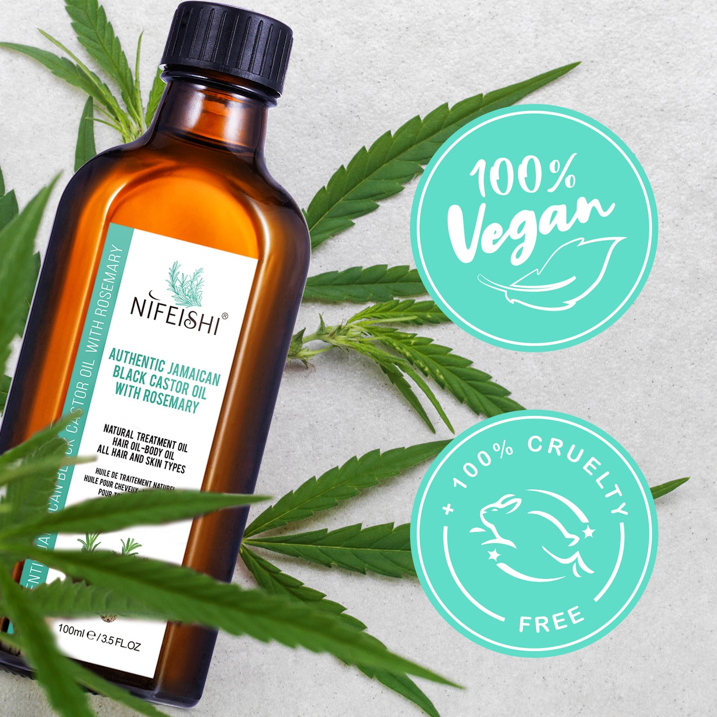 Jamaican Black Castor Oil and Rosemary Oil Blend For Hair Growth & Skin Care 100ml