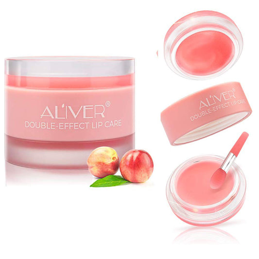 Aliver Double-Effect Lip Sleep Mask with Collagen Peptide, Lip Mask & Lip Scrub Intensive Moisturizing Lip Repair Treatment