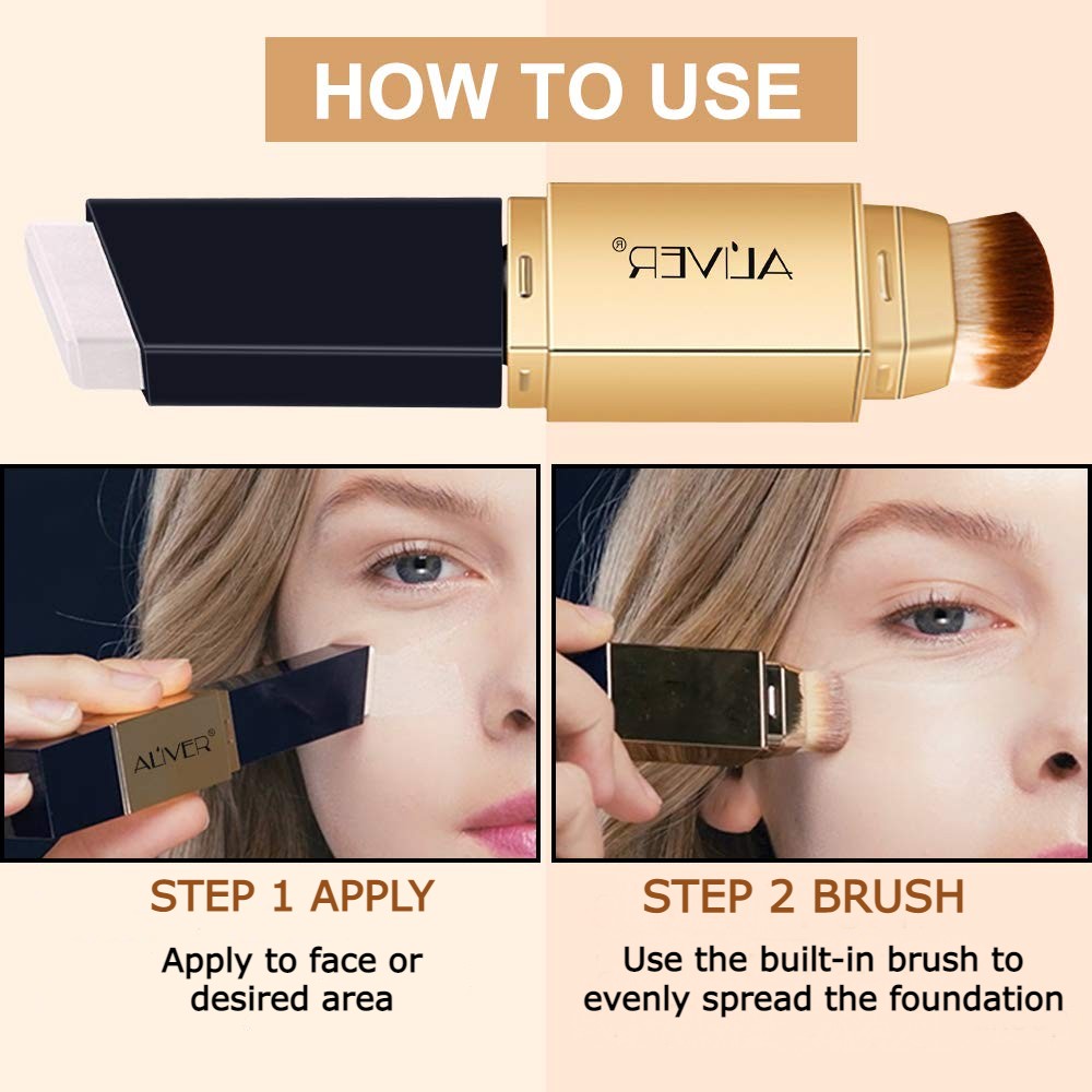 Aliver 2 in 1 Colour Changing Concealer Foundation True Match Skin Tone Makeup