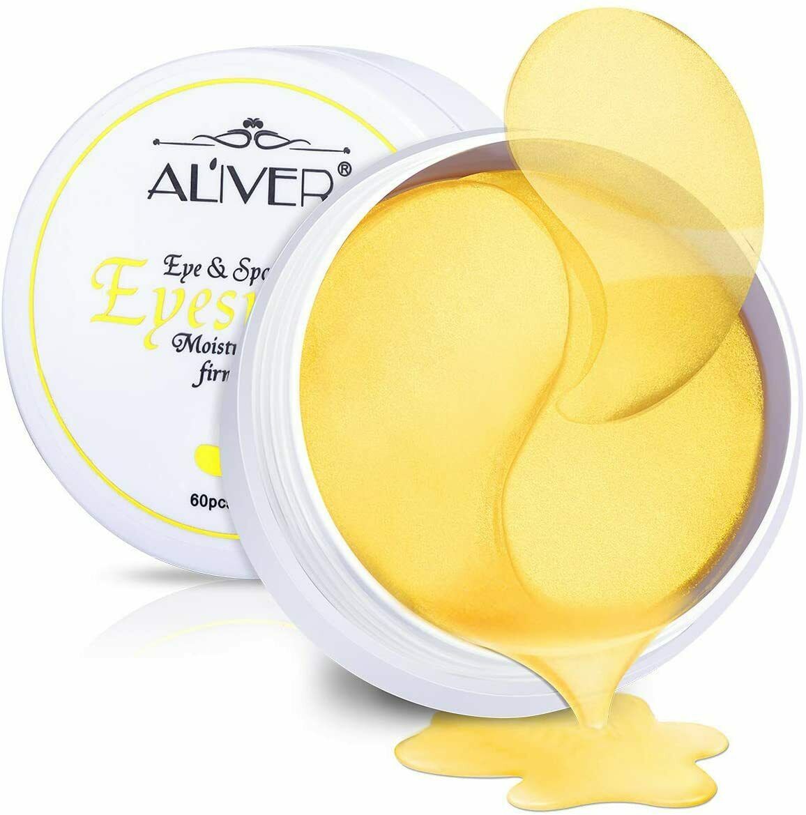 Aliver Under Eye Collagen Gold Eye Mask Patches Treatment for Dark Circles, Eye Bags, Puffy Eyes 60pcs pack