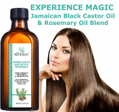 Jamaican Black Castor Oil and Rosemary Oil Blend For HAIR GROWTH & Skin Care 100ml