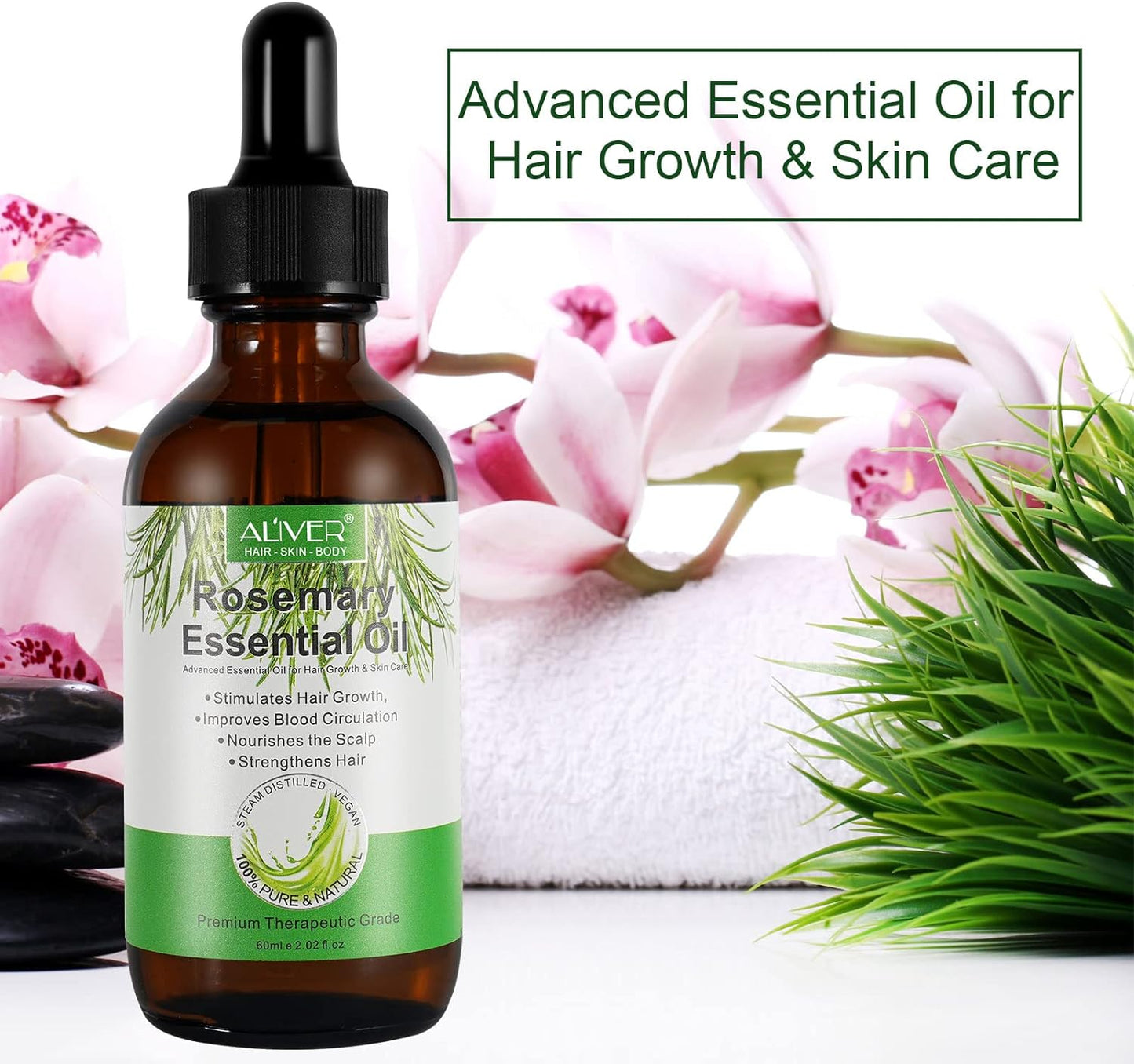 Aliver Rosemary Oil for Hair Growth Strengthen Hair and Prevent Hair Loss Treatment Also Nourishes Hydrate and Soften Hair