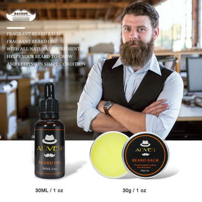 Aliver 6 pieces Beard Growth Grooming & Trimming Care Kit for Men