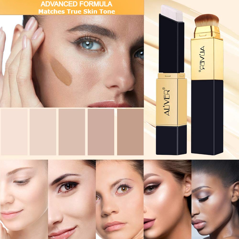 Aliver 2 in 1 Colour Changing Concealer Foundation True Match Skin Tone Makeup