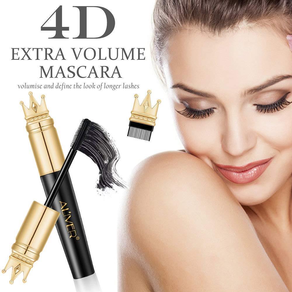 Aliver Queen Mascara EXTRA VOLUME & LENGTH SUPER DEFINED LASHES 4D Mascara  Black