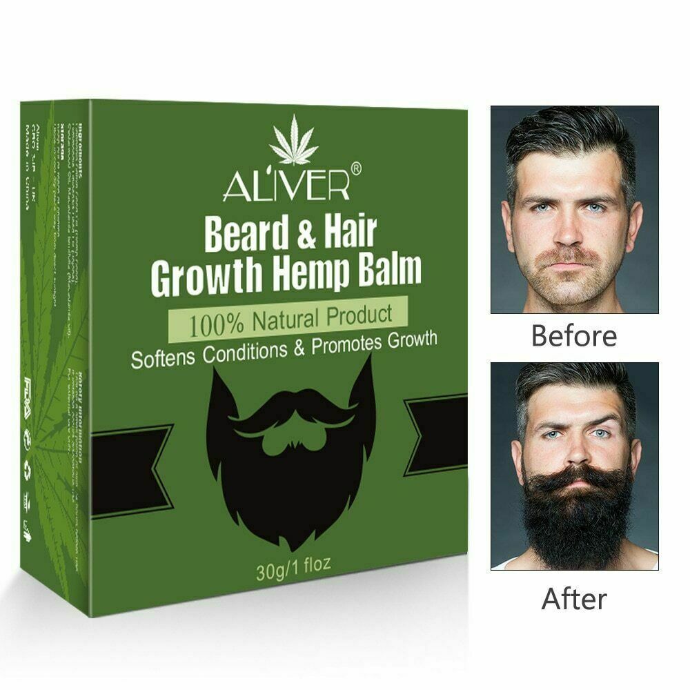 Aliver Natural Beard & Hair Growth Balm Wax Softens Condition and Promotes Natural and Health Beard Hair Growth