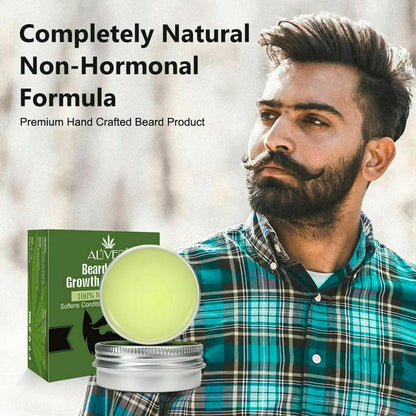 Aliver Natural Beard & Hair Growth Balm Wax Softens Condition and Promotes Natural and Health Beard Hair Growth