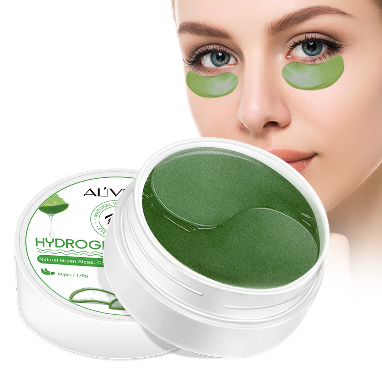 Aliver Under Eye Hydrogel Collagen & Aloe Vera Mask Patches Under Eye Treatment for Dark Circles, Eye Bags, Fine Lines - 60pcs Pack