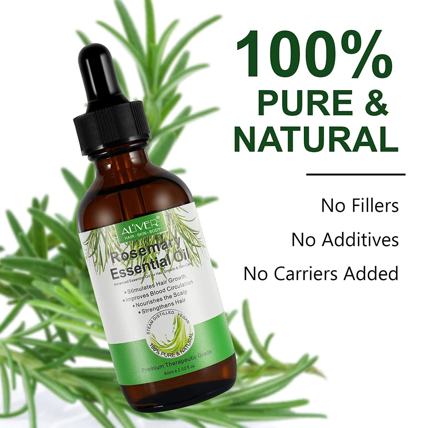 Aliver Rosemary Oil for Hair Growth Strengthen Hair and Prevent Hair Loss Treatment Also Nourishes Hydrate and Soften Hair