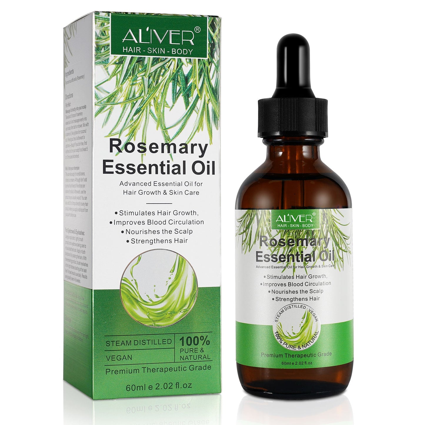 Aliver Rosemary Oil for Hair Growth Strengthen Hair and Prevent Hair Loss Treatment Also Nourishes Hydrate and Soften Hair