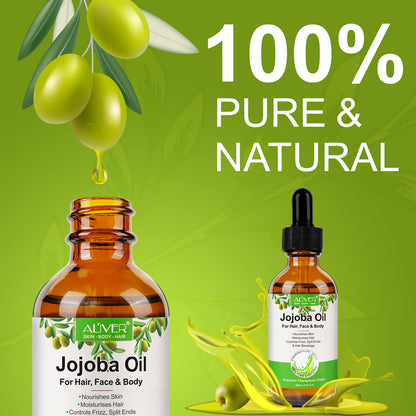 Aliver Jojoba Oil Deeply Moisturizing Anti-Aging Oil for Skin Hair and Nails