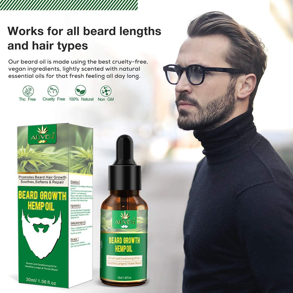 Aliver Natural Beard Hemp Oil with Infused Jojoba Oil