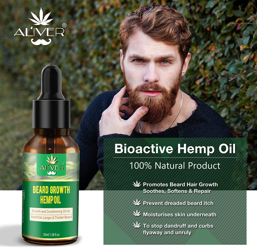 Aliver Natural Beard Hemp Oil with Infused Jojoba Oil