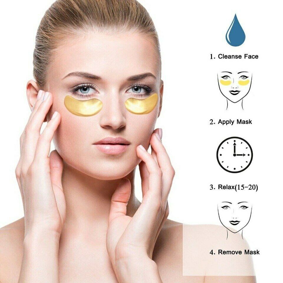 Aliver Under Eye Collagen Gold Eye Mask Patches Treatment for Dark Circles, Eye Bags, Puffy Eyes 60pcs pack