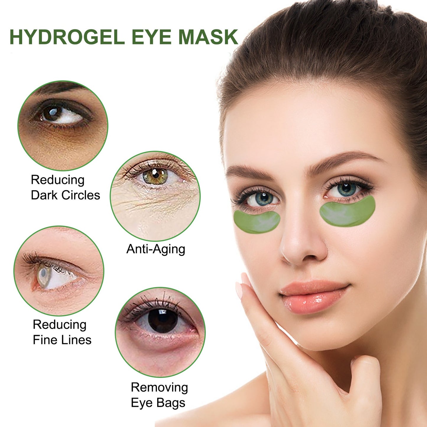 Aliver Under Eye Hydrogel Collagen & Aloe Vera Mask Patches Under Eye Treatment for Dark Circles, Eye Bags, Fine Lines - 60pcs Pack