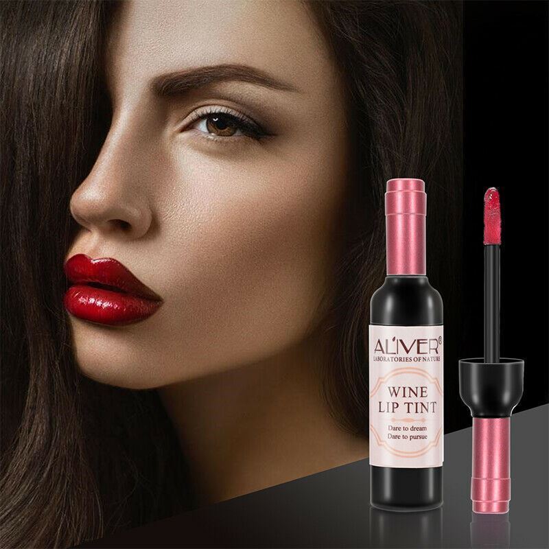 Aliver Wine Lip Tint, Waterproof Non-Stick Liquid Matte Wine Lip Gloss - 6 Colors Pack